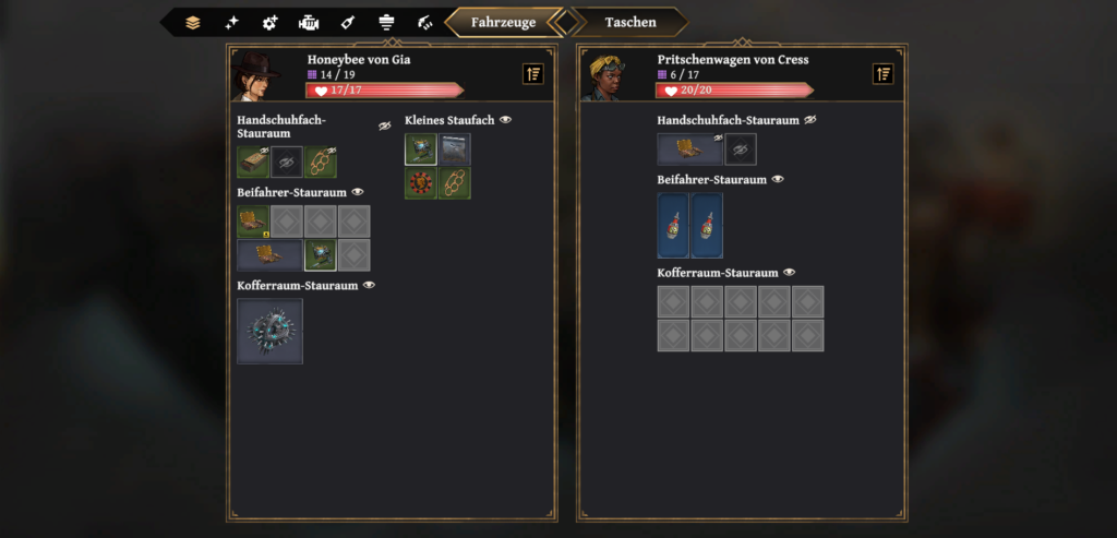 Aether & Iron Inventar