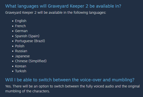 Graveyard Keeper 2 auf Deutsch: Gibt es eine deutsche Sprachausgabe?
