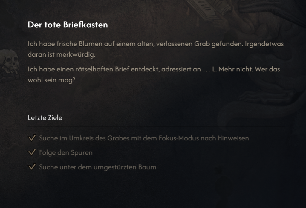 Blood of Dawnwalker Der tote Briefkasten (Dead Drop): Spur, Versteck und Belohnung